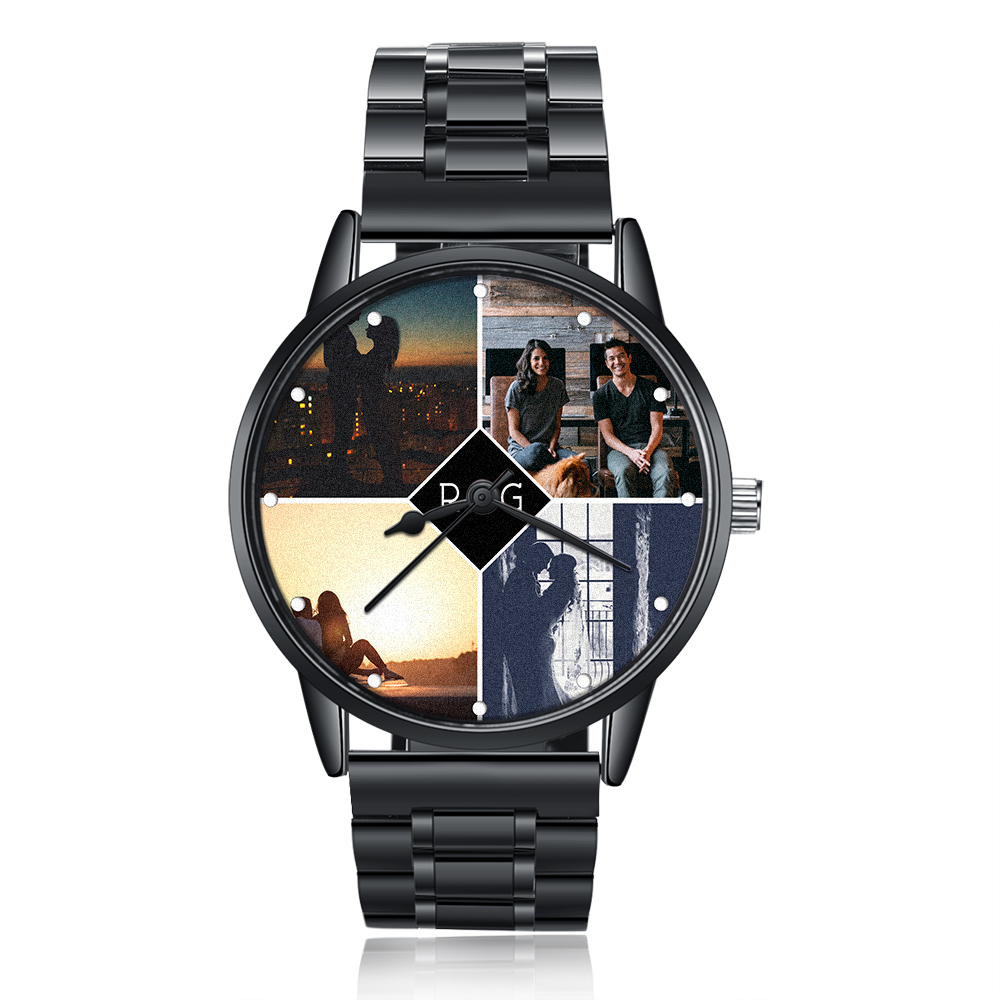 Personalised Photo Watch Custom 4 Photos Mechanical Watch Date Keepsake Gifts for Him-Jessemade AU