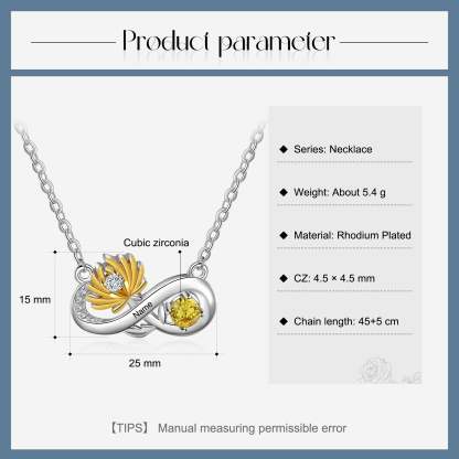 Personalised November Birthflower Necklace With Birthstone Gift For Women-Jessemade AU