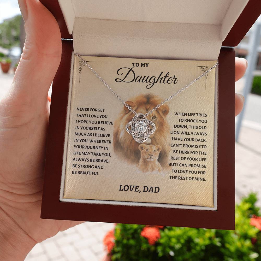 To My Daughter Love Knot Necklace Dad to Daughter Necklace Gift for Her - Never Forget That I Love You-Jessemade AU