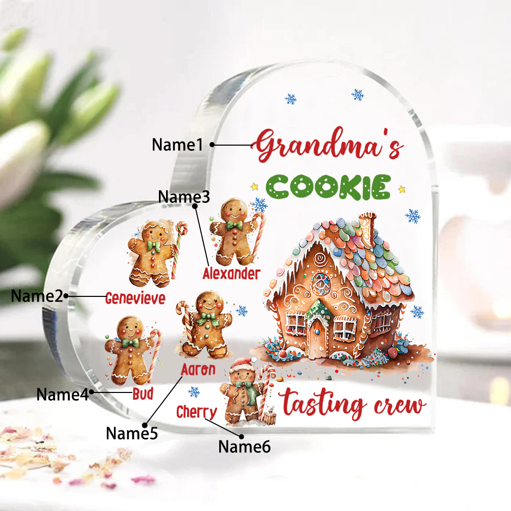 Acrylic Heart Keepsake Customised 6 Names Christmas Decor Personalised Gifts for Grandma Mum-Jessemade AU