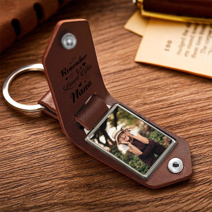Personalised Photo Keychain Leather Keychain Gifts for Grandma - Remember I Loved You, Nana-Jessemade AU
