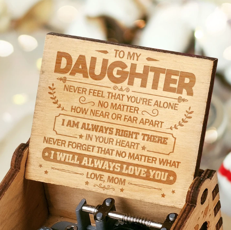 To My Daughter-Exquisite Wooden Music Box From Mom To Daughter-Jessemade AU