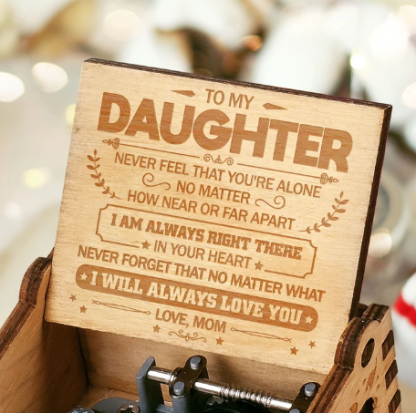 To My Daughter-Exquisite Wooden Music Box From Mom To Daughter-Jessemade AU