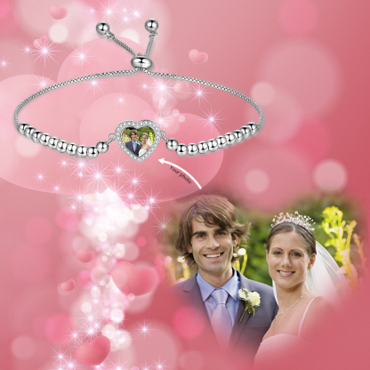 Personalised Heart Photo Bracelet Custom Photo Bracelet Gifts For Her-Jessemade AU