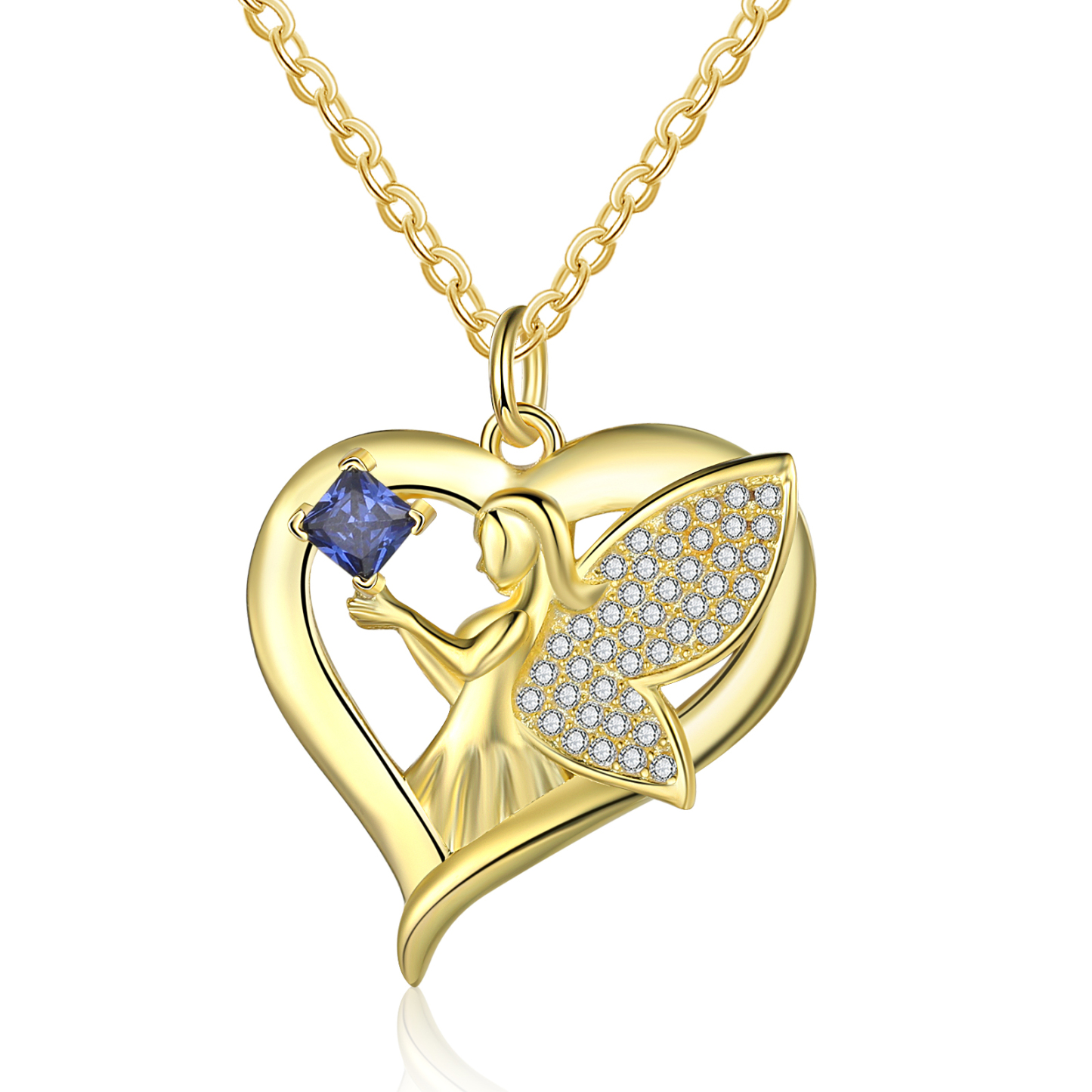 Personalised Heart Elf  Necklace With Birthstone Custom Text Gifts For Her-Jessemade AU