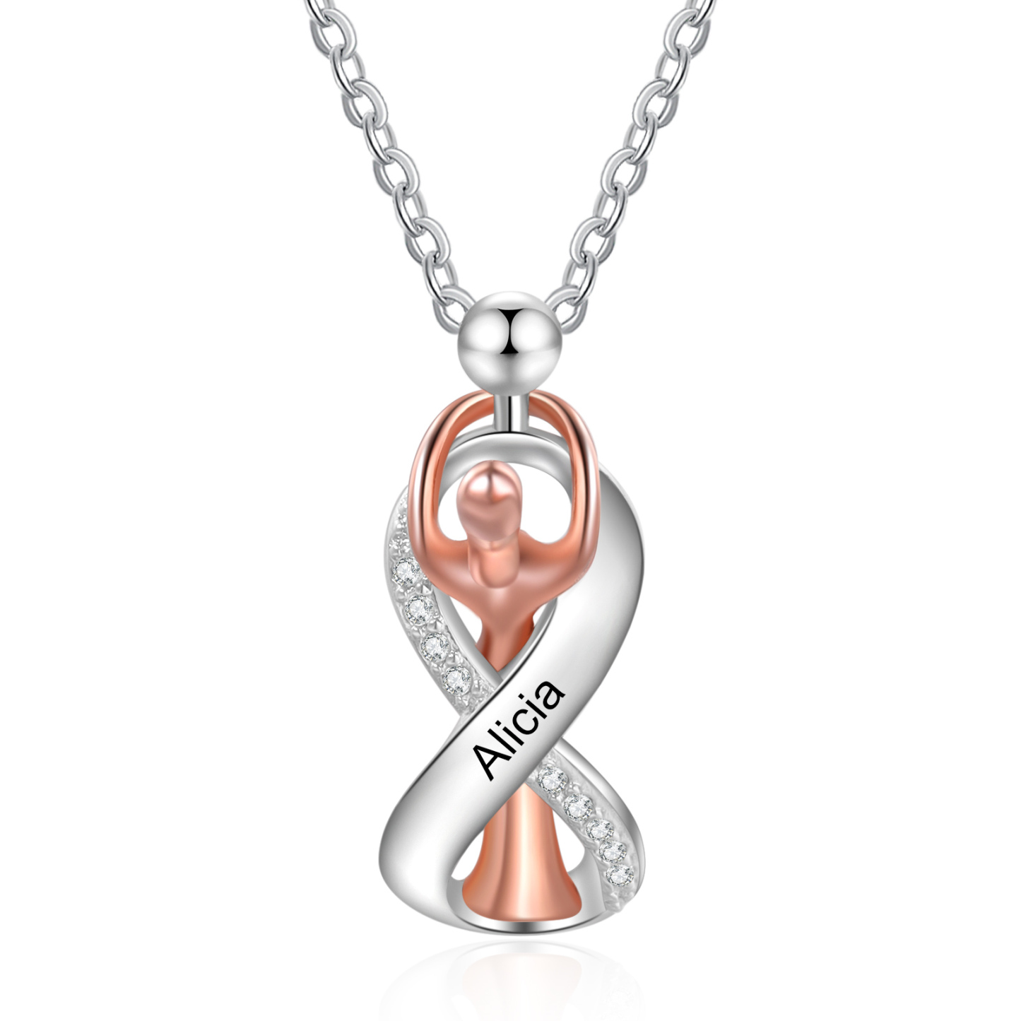 Personalised Infinity Necklace Couple Hug Necklace for Her-Jessemade AU