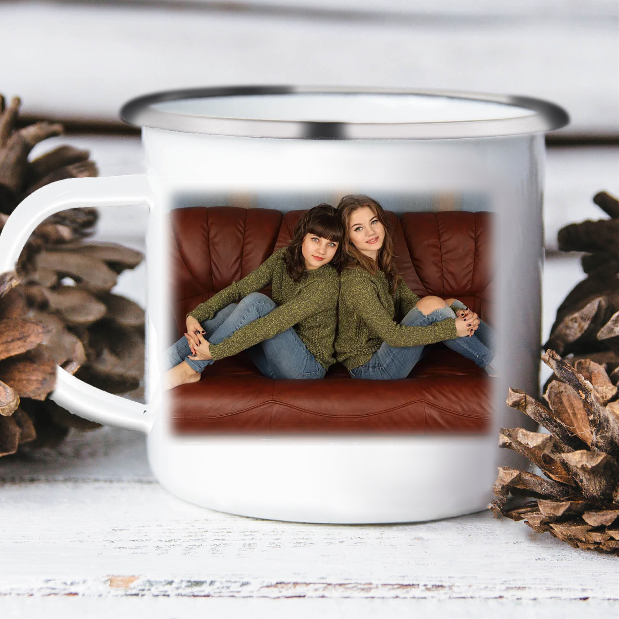 To My Sister Photo Mugs Enamel Cup Personalised Gifts for Sisters - The Bond Between Us Will Always Be Strong-Jessemade AU