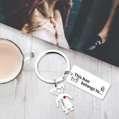1 Name - Personalised Keychain with Kid Charms Engraved Names Keychain Mother's Day Gift for Mum/Nan-Jessemade AU