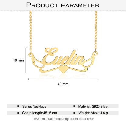 Personalised Heart Necklace Custom 1 Name Necklace Gift For Women-Jessemade AU