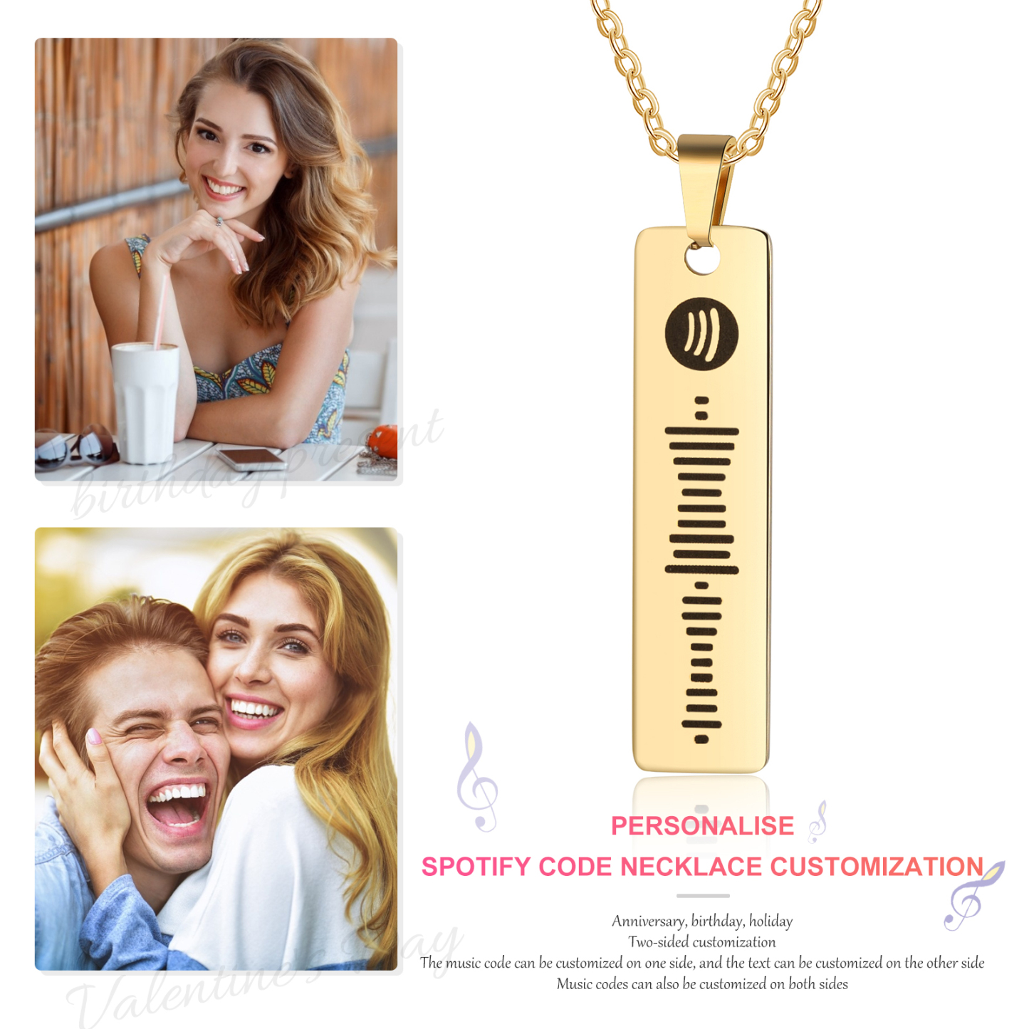 Customised Spotify code Women's Necklace For Lover-Jessemade AU