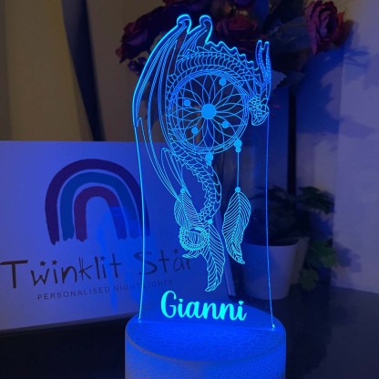 Personalised Dream Catcher Night Light Custom Name Gifts For Kids-Jessemade AU