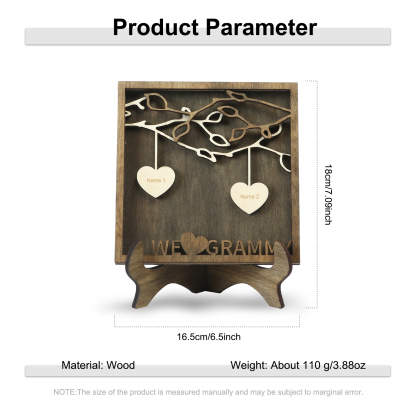 Custom Family Tree Sign Engrave 2 Names Wooden Family Frame Home Decor-Jessemade AU