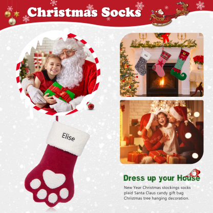 Personalised Christmas Stockings Ornaments Custom 1 Name Christmas Gifts for Family Friends-Jessemade AU