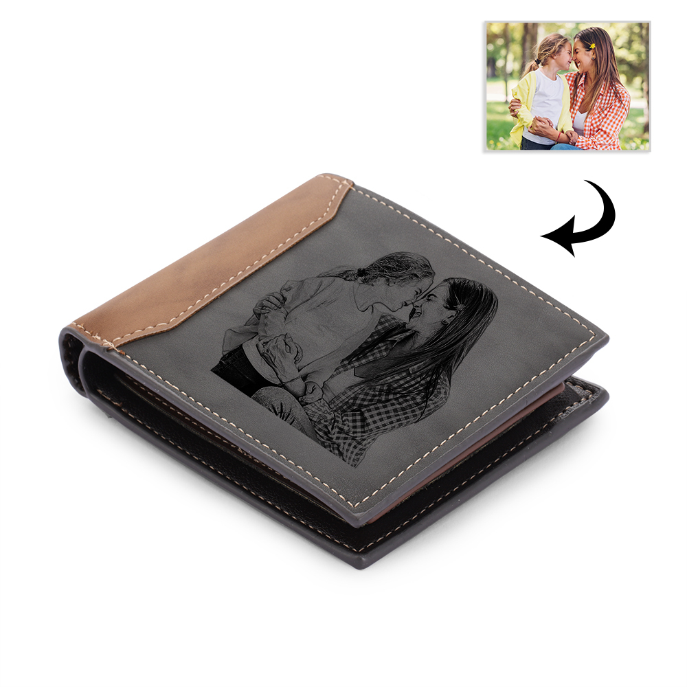 Grey Photo Engraved Wallet Card Wonderful Gift