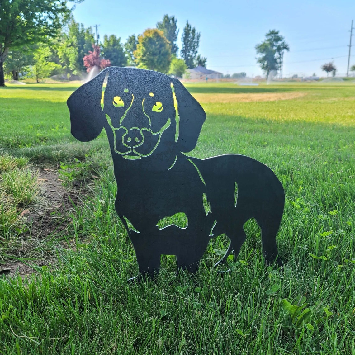 Dachshund Metal Dog Silhouette Garden Yard Decoration-Jessemade AU