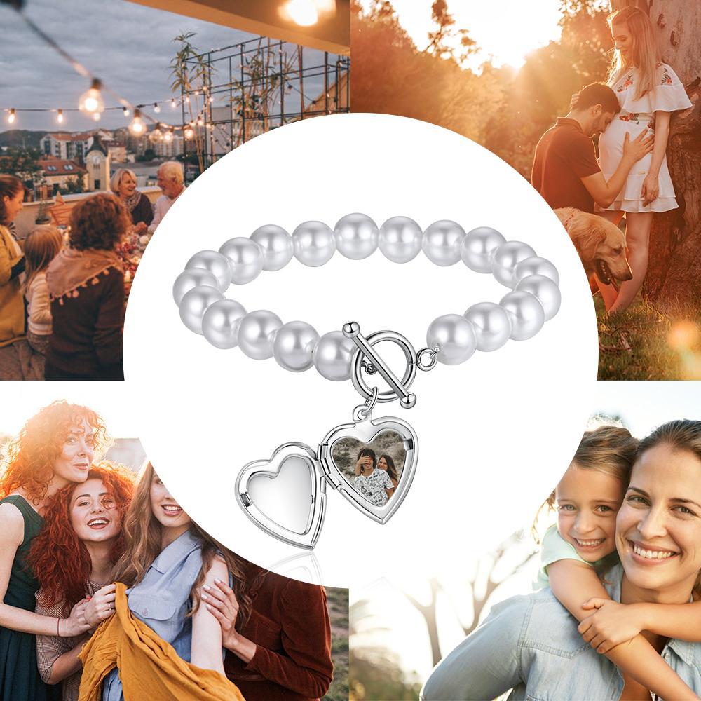 Personalised Heart Photo Locket Bracelet Custom Photo Bracelet Gifts For Her-Jessemade AU