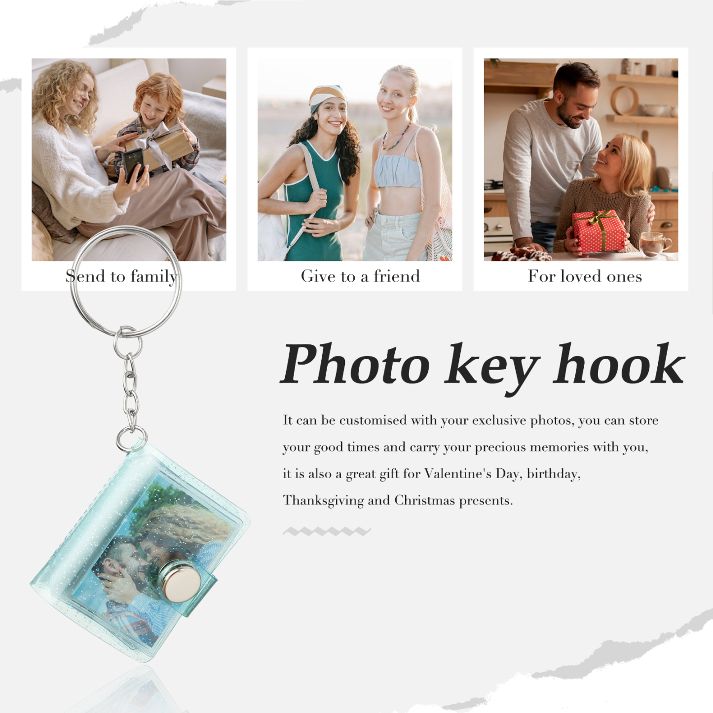 Personalised Mini Photo Album Keychain Custom 16 Photos Keychain Scrapbook  Romantic Gifts-Jessemade AU