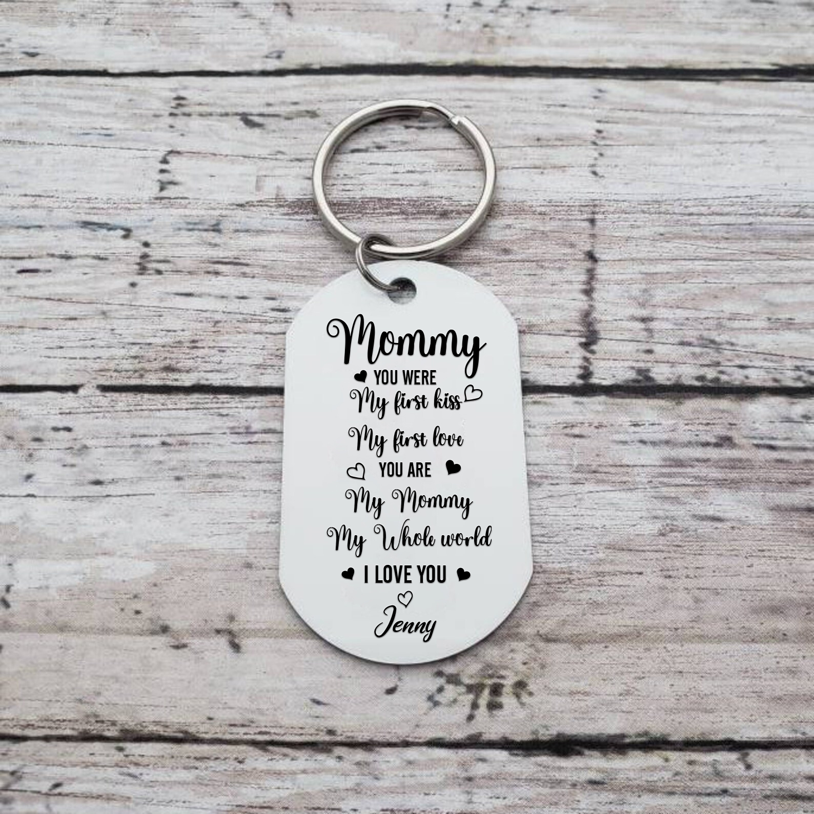 Personalised Photo & Name Keychain Gifts for Mommy/Mummy - You Are My First Kiss, My First Love, My Whole World-Jessemade AU
