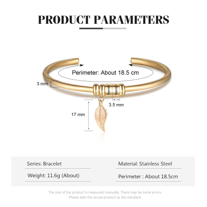 2 Beads Bracelet with a leaf-Jessemade AU