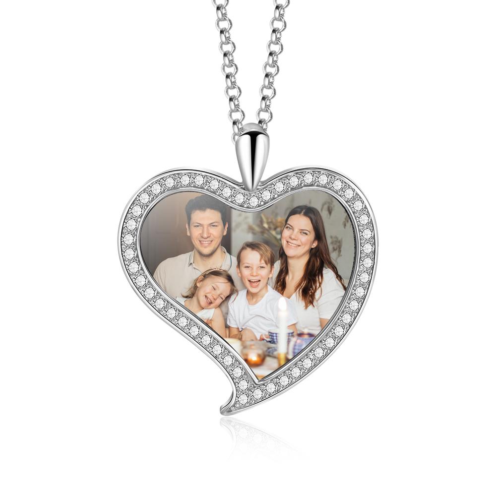 Personalised Heart Necklace Custom 1 Photo Necklace Gifts For Her-Jessemade AU