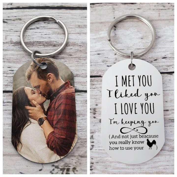 Personalised Photo Keychain for Couple "I MET YOU I LOVE YOU" Valentine's Day Gift-Jessemade AU