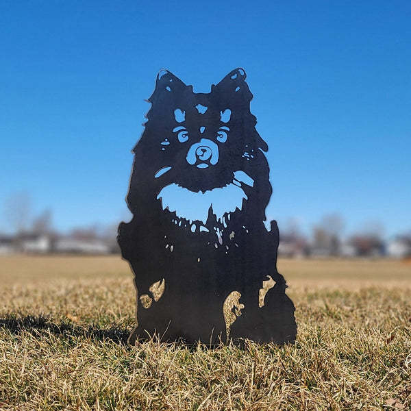 Pomeranian Metal Dog Silhouette Garden Yard Decoration-Jessemade AU