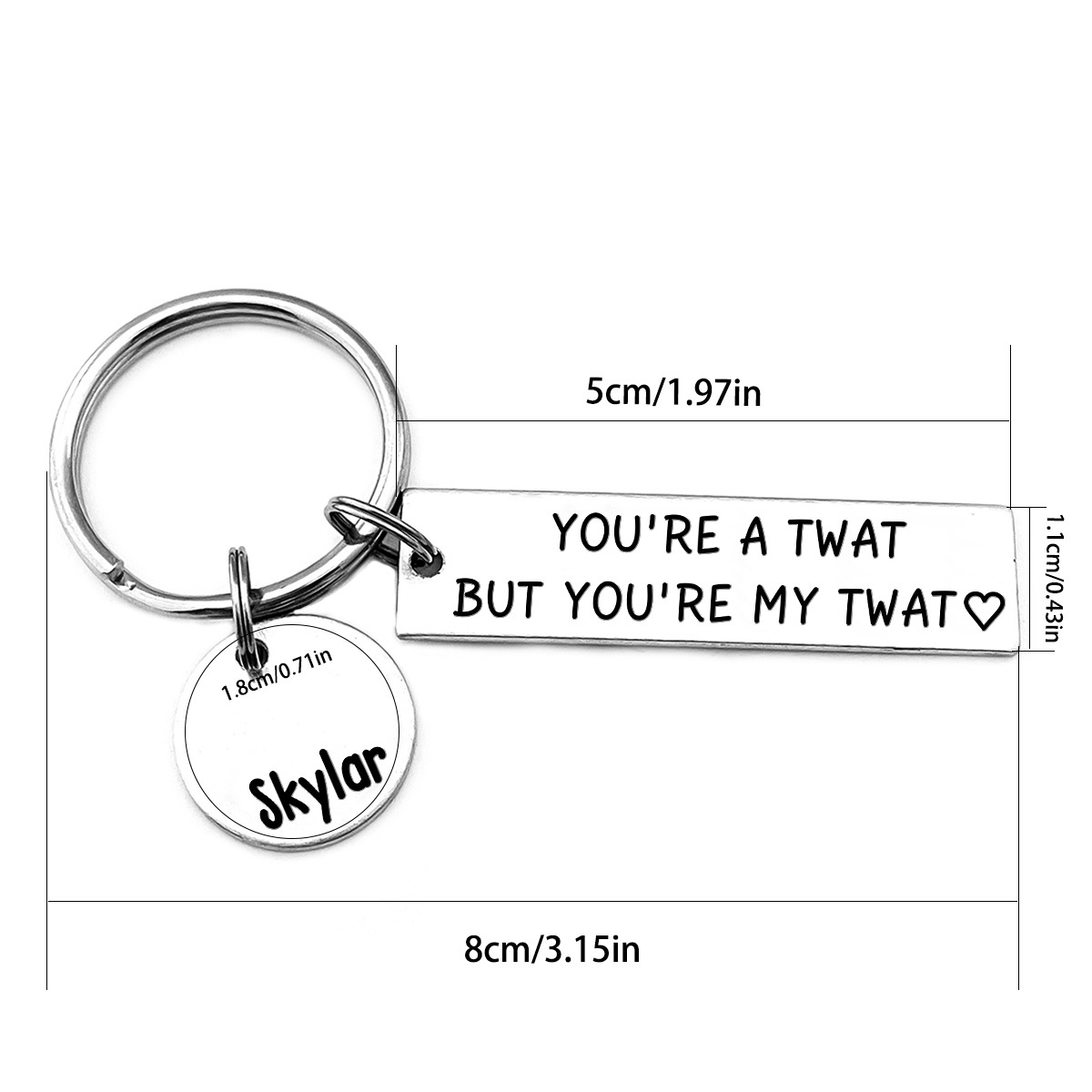 Personalised Name Keychain Custom Funny Keychain Stainless Steel Gift for Couples-Jessemade AU