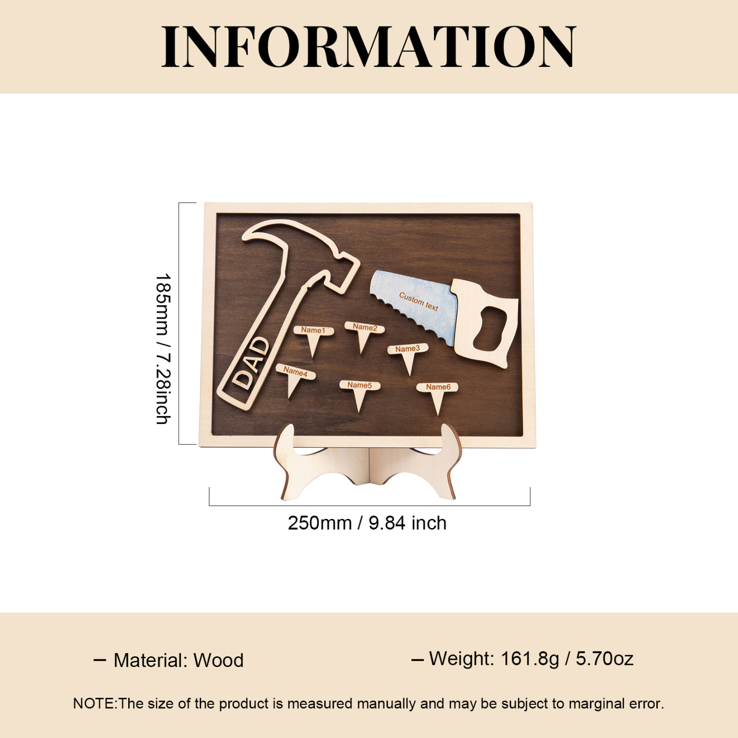 Dad Tool Set Wood Signs Custom 6 Names Father’s Day Handyman Construction Dad Sign-Jessemade AU