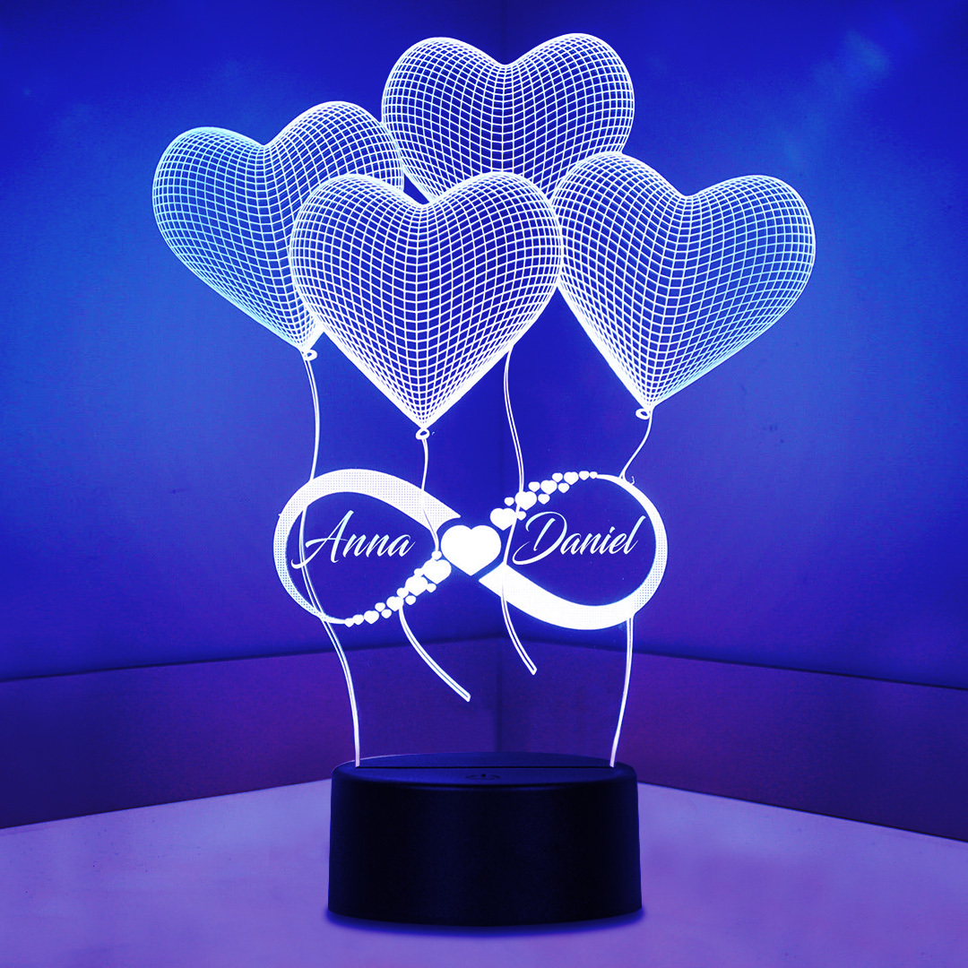 Balloon LED Night Light Personalised 7 Colours Changing Night Light With Name Lamp Gifts For Kids-Jessemade AU