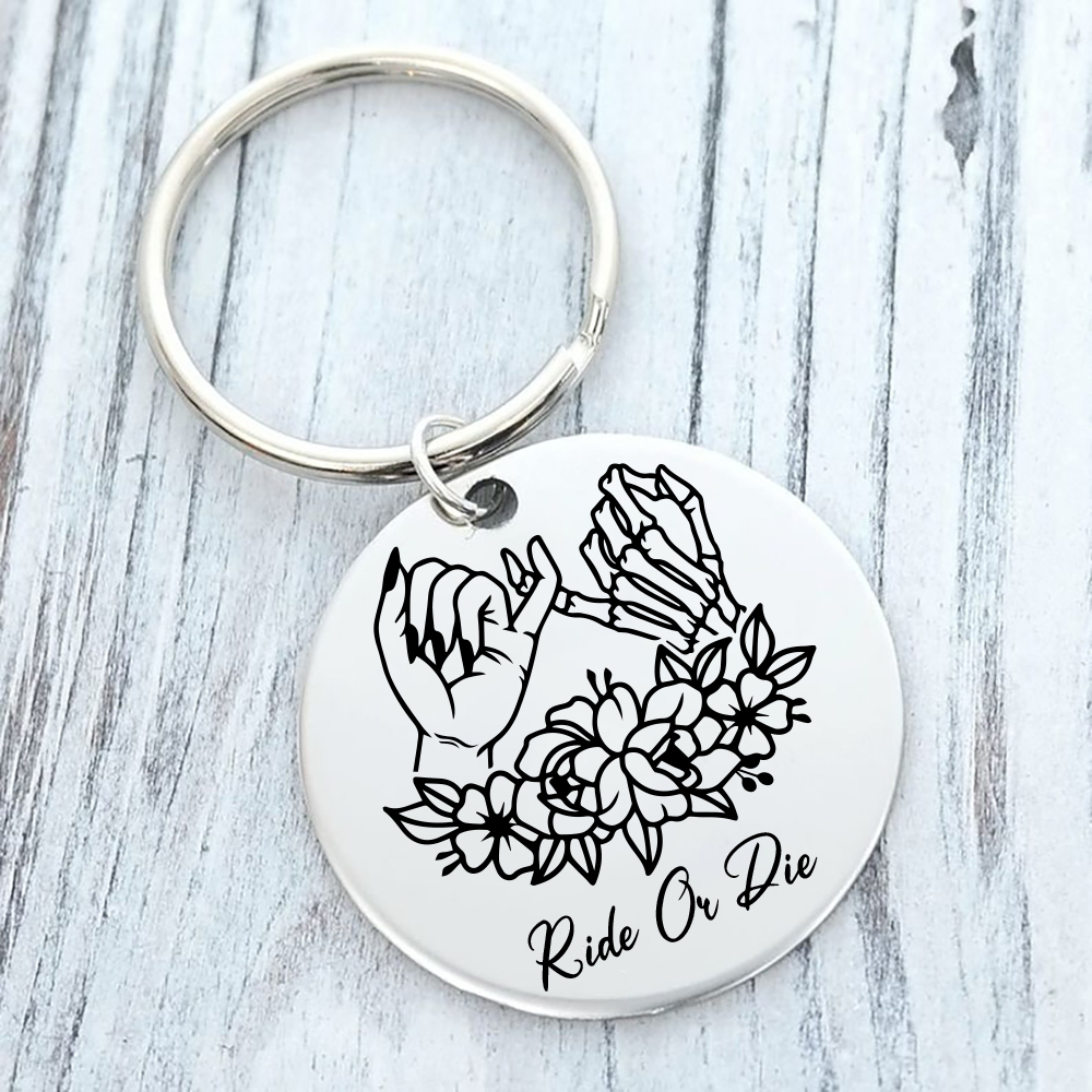 Personalised Round Keychain Custom Text Pinky Swear Keyring Gift For Friend/Sister/Bestie-Jessemade AU