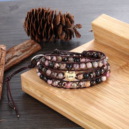 Personalised Multi-loop Stacking Bracelet Round Beads Men's Bracelet Gifts For Him-Jessemade AU