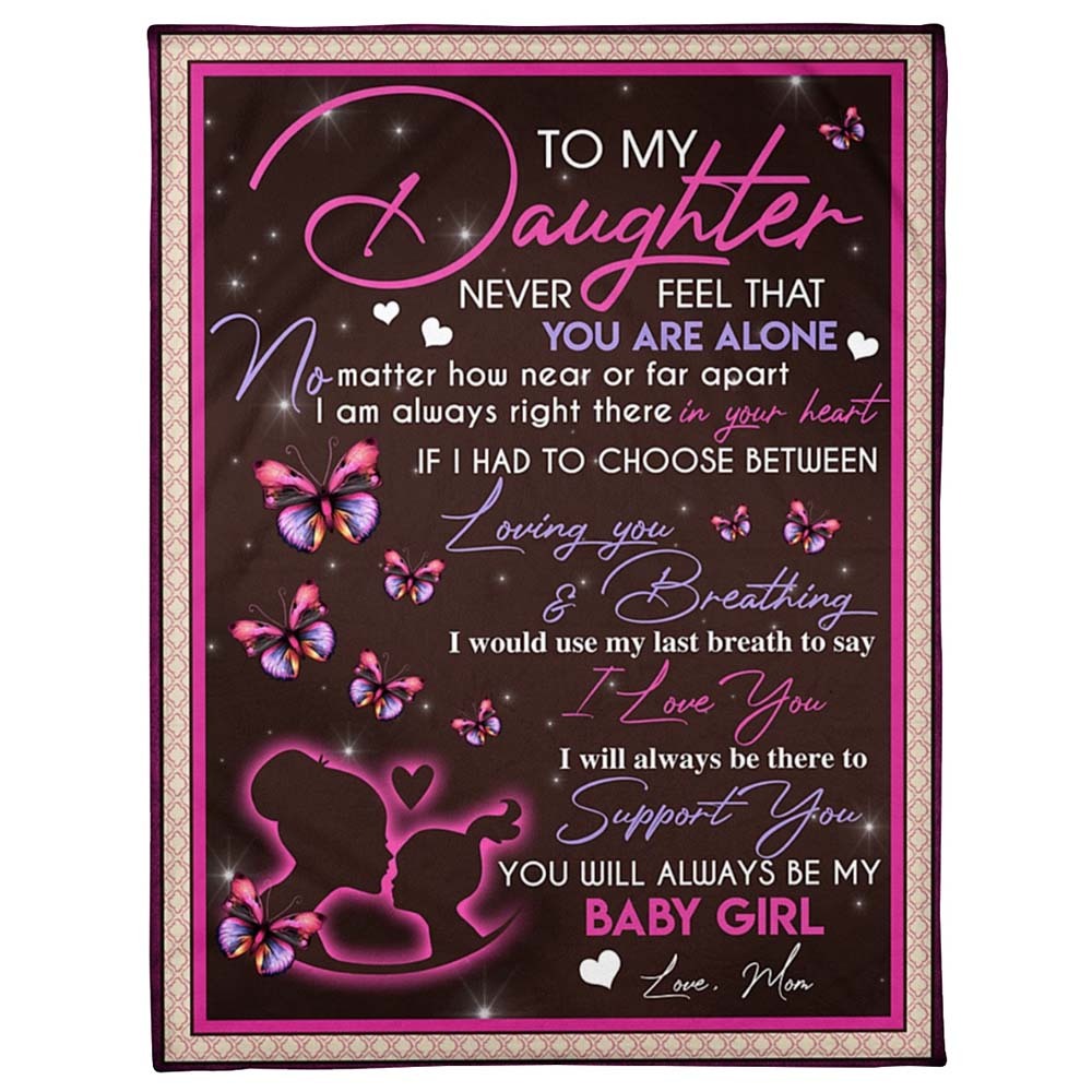 Mom To Daughter,  Never Feel That You Are Alone, Flannel Blanket-Jessemade AU