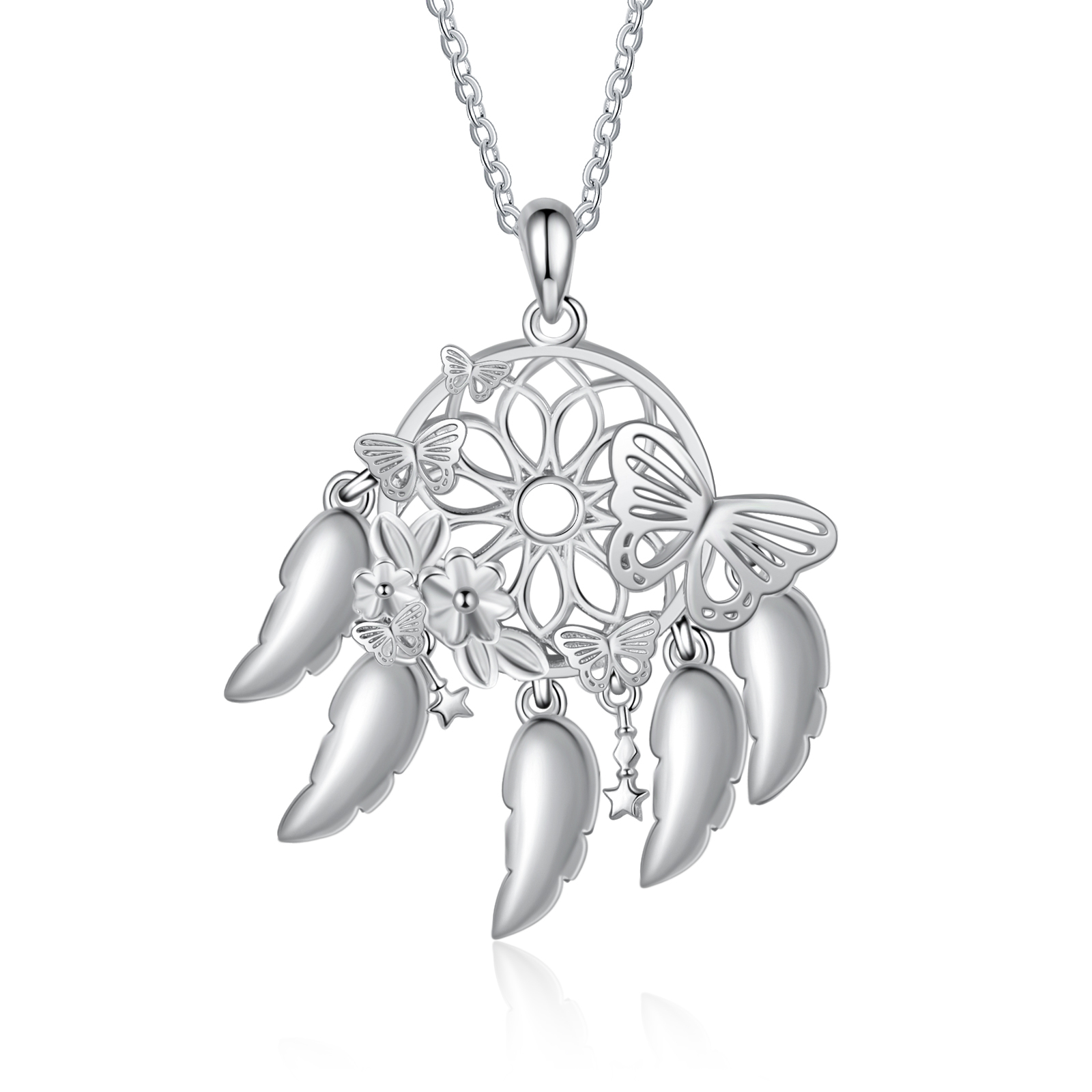 Personalised Dream Catcher Necklace Custom 5 Names 3D Butterflies Necklace Gifts For Her-Jessemade AU