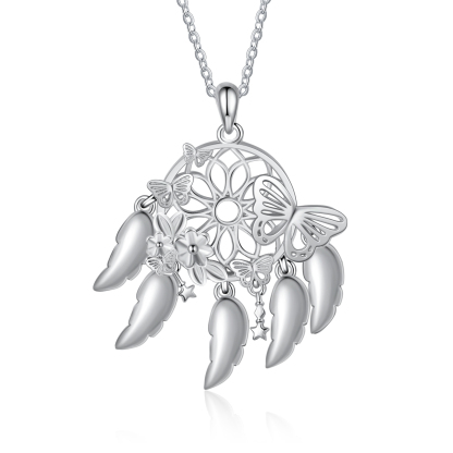 Personalised Dream Catcher Necklace Custom 5 Names 3D Butterflies Necklace Gifts For Her-Jessemade AU