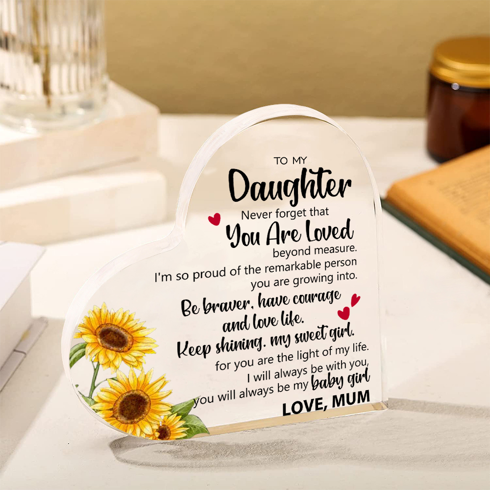 To My Daughter Acrylic Heart Keepsake Heart Ornament - You Will Always Be My Baby Girl-Jessemade AU