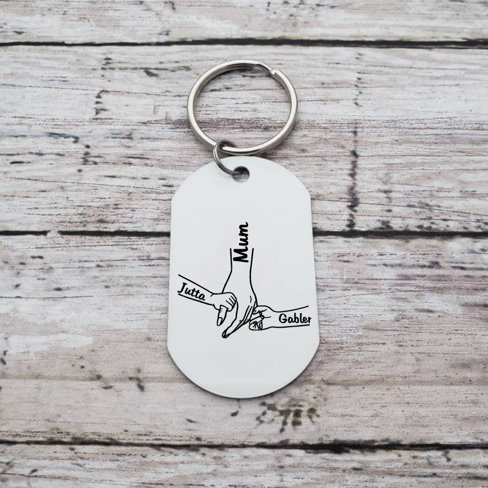 3 Names - Personalised Name Keychain Holding Hands Keychain Mother's Day Gifts For Grandma/Mother-Jessemade AU