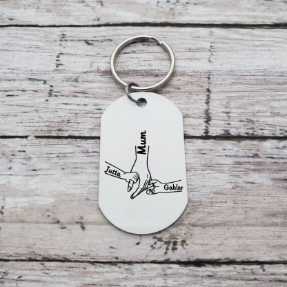 3 Names - Personalised Name Keychain Holding Hands Keychain Mother's Day Gifts For Grandma/Mother-Jessemade AU