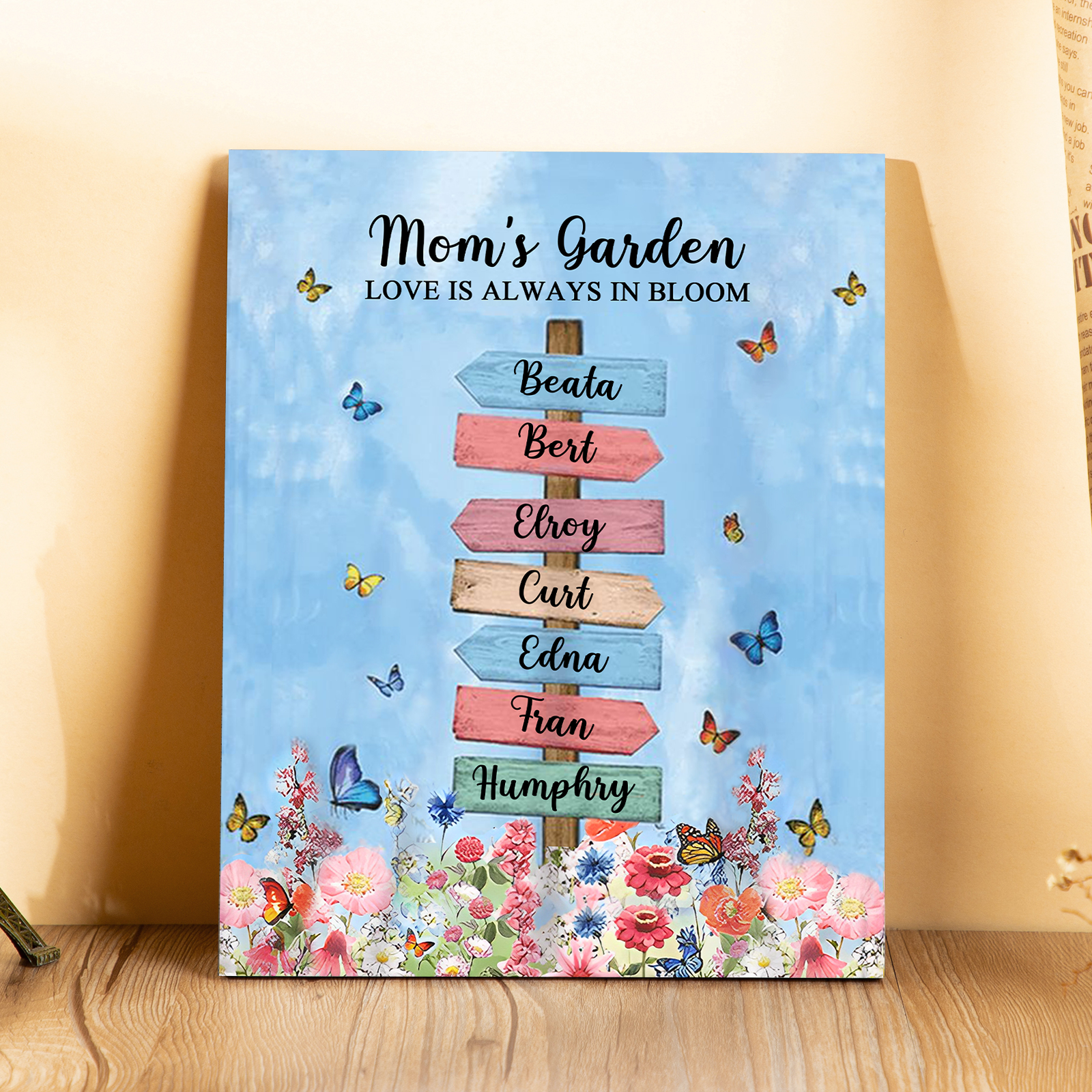 7 Names - Personalised Wooden Plaque Garden Custom Text Home Decoration Gift for Mother/Grandma-Jessemade AU