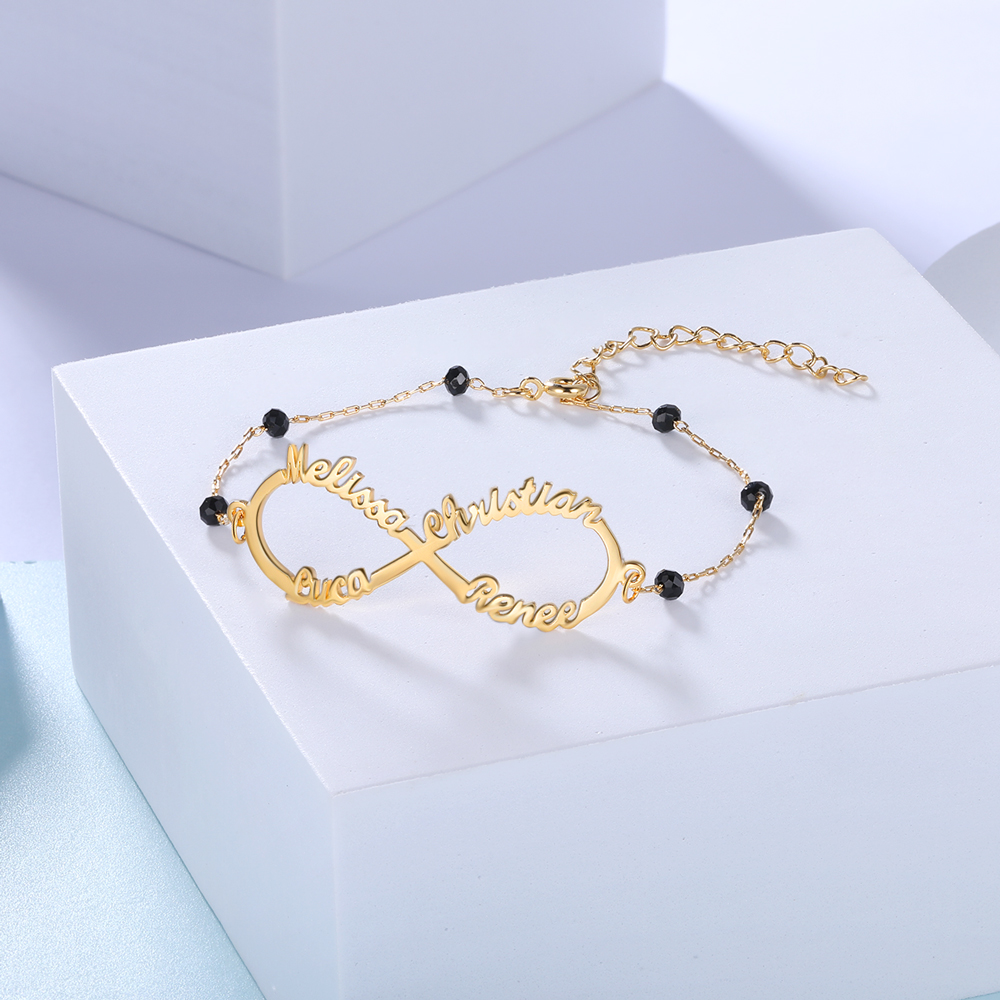Personalised Infinity Bracelet Custom 4 Names Bracelet Gift For Women-Jessemade AU
