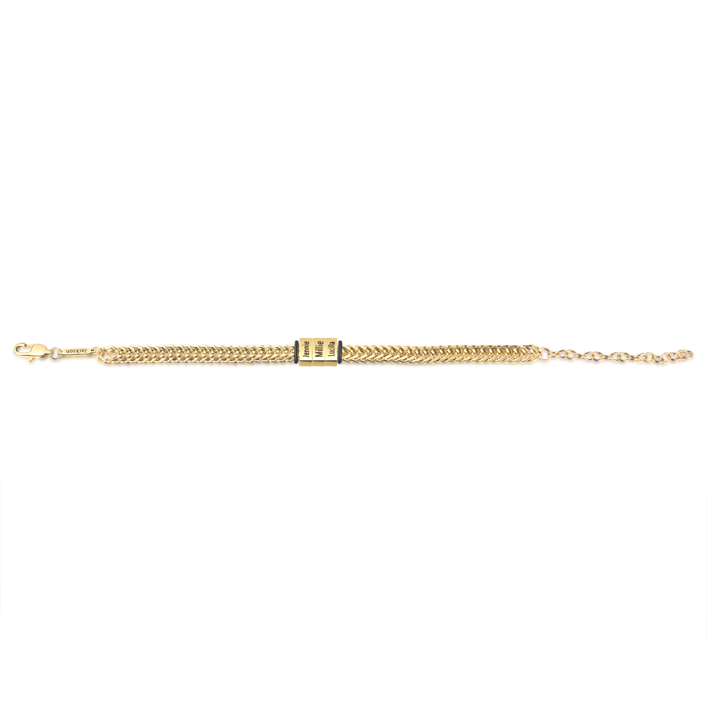 Personalised Men's Beaded Bracelet Custom 4 Names Adjustable Bracelets Stainless Steel Gifts for Him-Jessemade AU