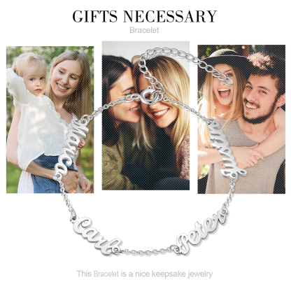 Personalised Family Name Bracelet Custom 4 Names Bracelet  Best Gift For Her-Jessemade AU