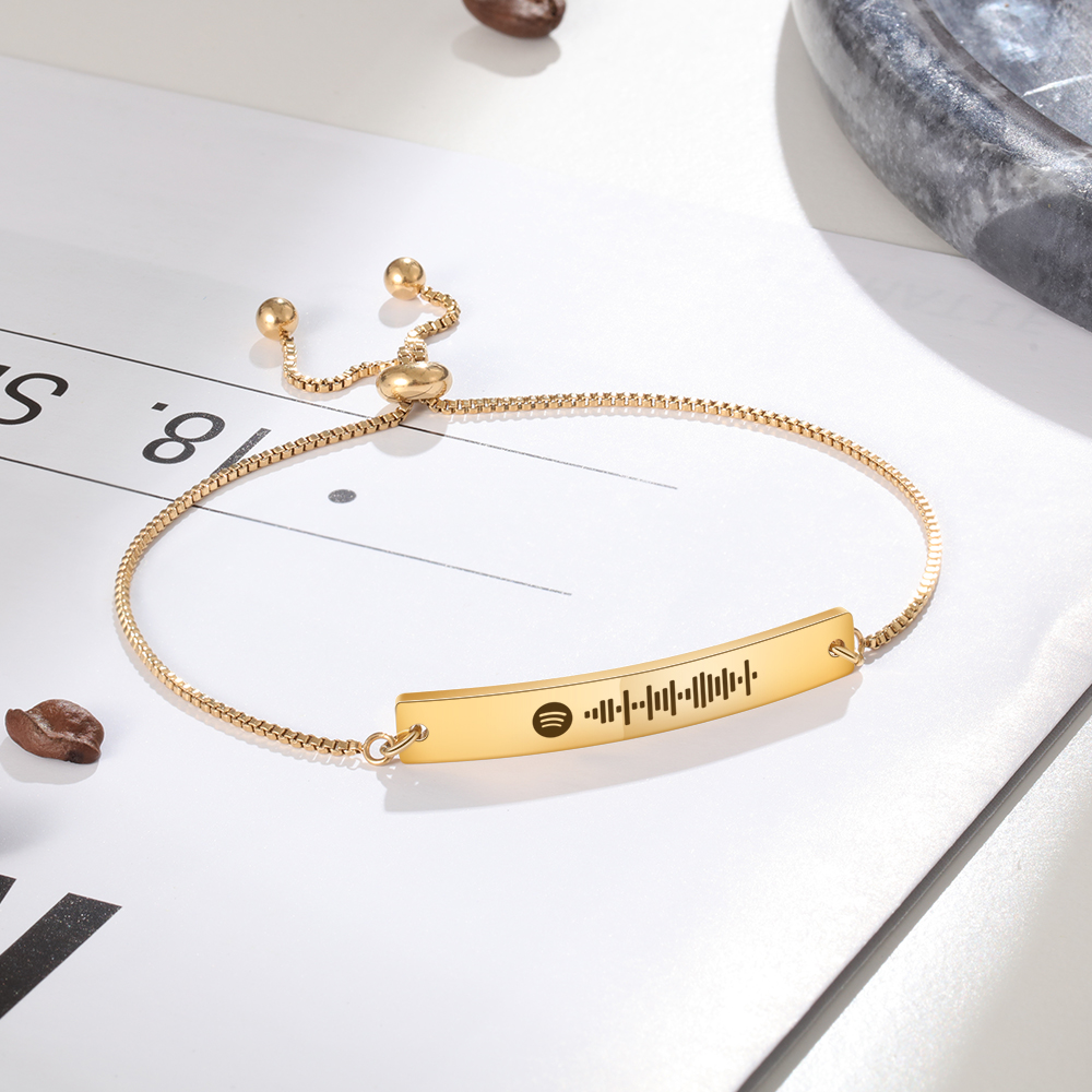 Personalised Spotify Code Music Bracelet-Four Colour-Black,Silver,Gold,Rose Gold-Jessemade AU