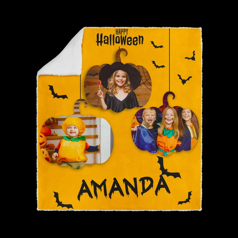Halloween Blanket Personalised Family Photo Blanket-Jessemade AU