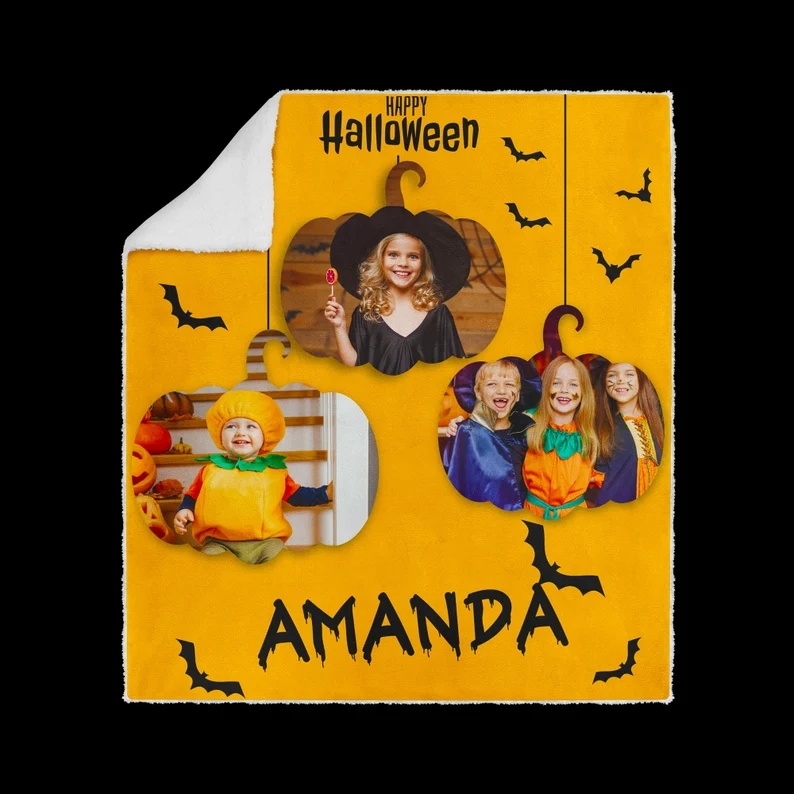 Halloween Blanket Personalised Family Photo Blanket-Jessemade AU