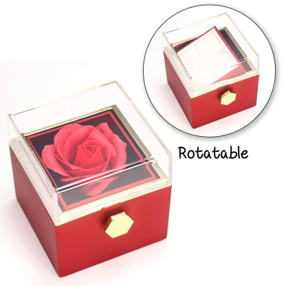 Rotatable Jewelry Box Enchanted Rose Jewelry Gift Package-Jessemade AU