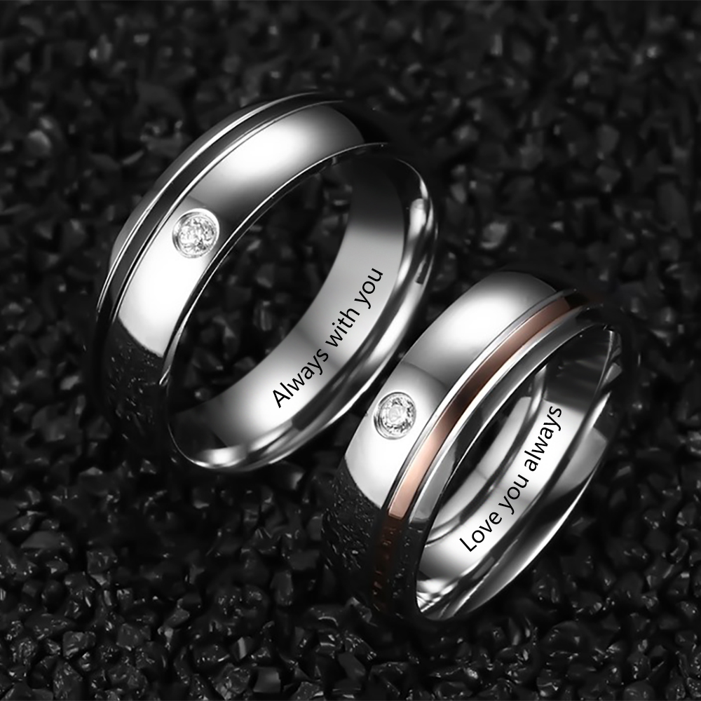 Personalised Couple Ring Engrave Love Message Matching Rings Gift for Couple Friends BBF-Jessemade AU