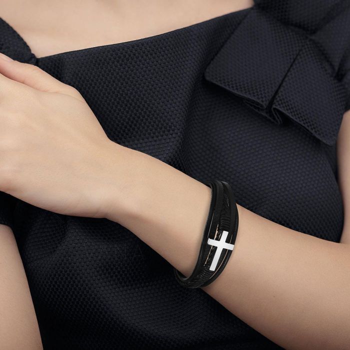 Hug From Heaven Leather Cross Bracelet Braided Leather Bracelet-Jessemade AU