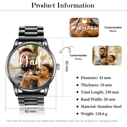 Personalised Photo Watch Custom Names Mechanical Watch Gifts for Him-Jessemade AU