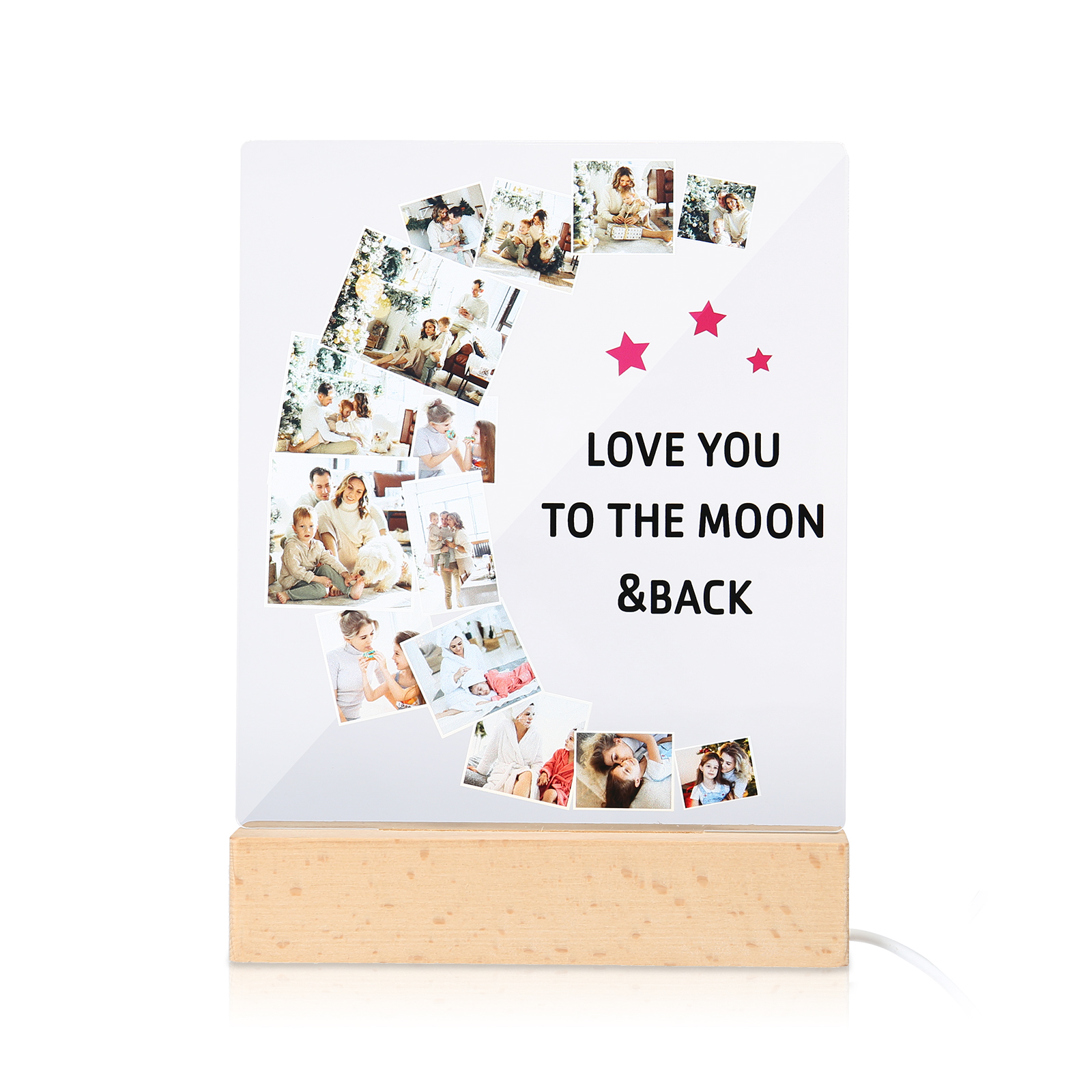 Personalised Family Photo Night Light Ornament Custom 14 Photos Bedroom Decor Home Decoration LED Light Personalised Photo Ornament-Jessemade AU