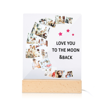 Personalised Family Photo Night Light Ornament Custom 14 Photos Bedroom Decor Home Decoration LED Light Personalised Photo Ornament-Jessemade AU